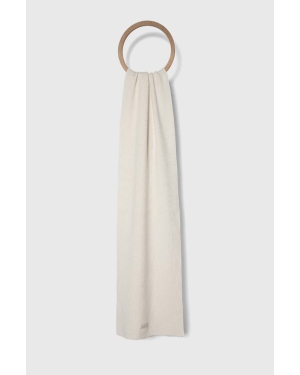 Calvin Klein szalik z domieszką wełny kolor biały gładki
