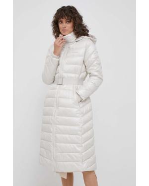 Calvin Klein kurtka damska kolor beżowy zimowa