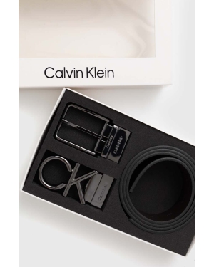 Calvin Klein pasek skórzany męski kolor czarny