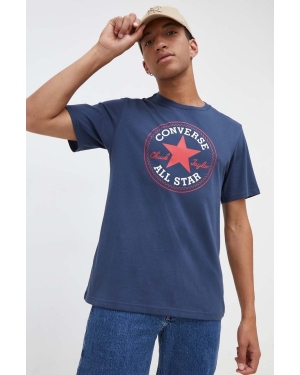 Converse t-shirt bawełniany kolor granatowy z nadrukiem
