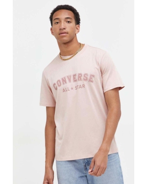Converse t-shirt bawełniany kolor różowy z nadrukiem
