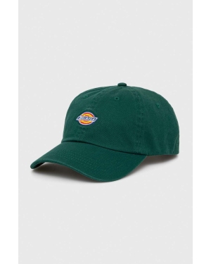 Dickies czapka z daszkiem bawełniana kolor zielony z aplikacją