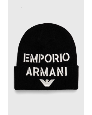 Emporio Armani czapka z domieszką wełny dziecięca kolor czarny