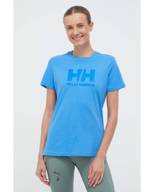 Helly Hansen t-shirt bawełniany kolor niebieski 34112-001