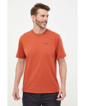 Jack Wolfskin t-shirt bawełniany kolor czerwony