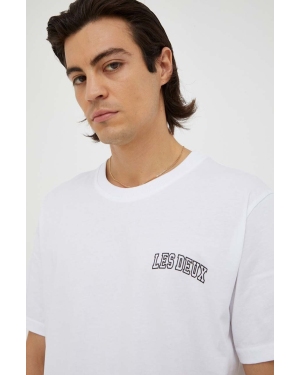 Les Deux t-shirt bawełniany kolor biały z nadrukiem