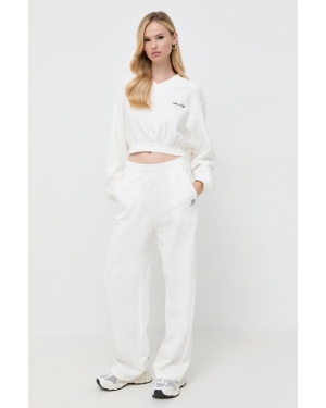 Miss Sixty spodnie dresowe bawełniane kolor biały gładkie