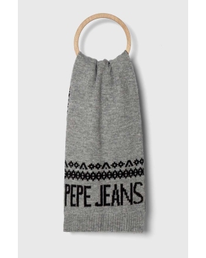 Pepe Jeans szalik damski kolor szary wzorzysty