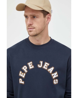 Pepe Jeans bluza bawełniana Westend męska kolor granatowy z nadrukiem