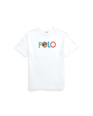 Polo Ralph Lauren t-shirt bawełniany dziecięcy kolor biały z nadrukiem