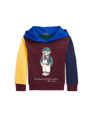 Polo Ralph Lauren bluza dziecięca kolor bordowy z kapturem z nadrukiem