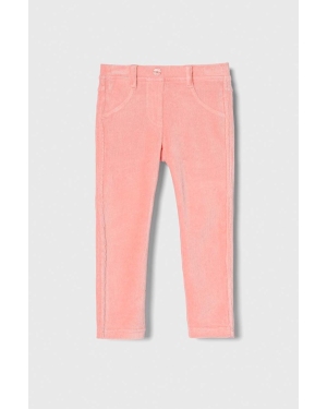 United Colors of Benetton spodnie dziecięce kolor różowy gładkie