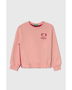 United Colors of Benetton bluza dziecięca kolor różowy wzorzysta