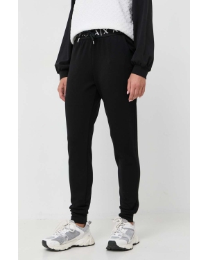 Armani Exchange spodnie dresowe kolor czarny z nadrukiem