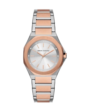 Armani Exchange zegarek damski kolor srebrny