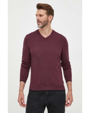 Armani Exchange sweter z domieszką kaszmiru kolor bordowy lekki