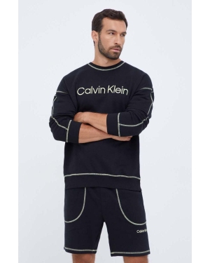 Calvin Klein Underwear bluza bawełniana lounge kolor czarny z nadrukiem