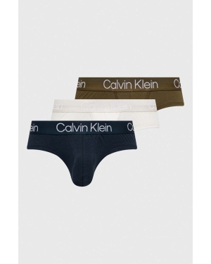 Calvin Klein Underwear slipy 3-pack męskie kolor zielony