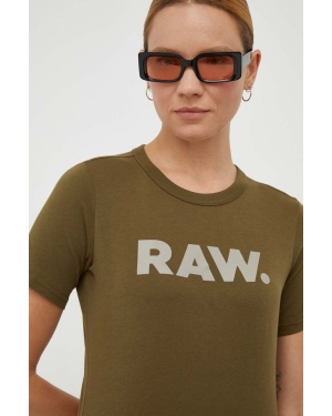 G-Star Raw t-shirt bawełniany kolor zielony