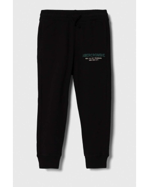 Abercrombie & Fitch spodnie dresowe dziecięce kolor czarny z aplikacją