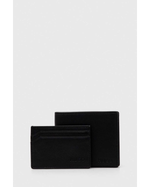 HUGO portfel i etui na karty skórzane kolor czarny