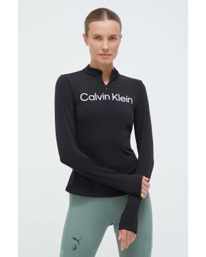 Calvin Klein Performance longsleeve treningowy kolor czarny z półgolfem