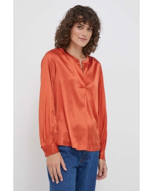 Mos Mosh bluzka damska kolor pomarańczowy gładka