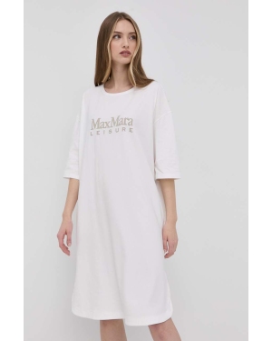 Max Mara Leisure sukienka kolor biały mini oversize