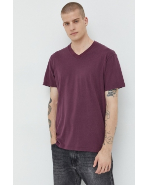 Hollister Co. t-shirt bawełniany kolor fioletowy gładki