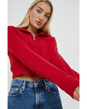 Hollister Co. bluza damska kolor czerwony gładka