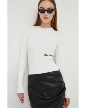 Karl Lagerfeld Jeans sweter damski kolor biały lekki