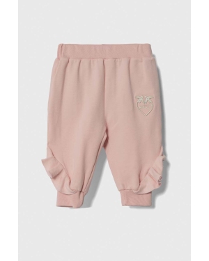 Pinko Up spodnie niemowlęce kolor różowy z nadrukiem
