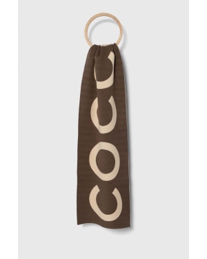 Coccinelle szalik damski kolor brązowy z nadrukiem