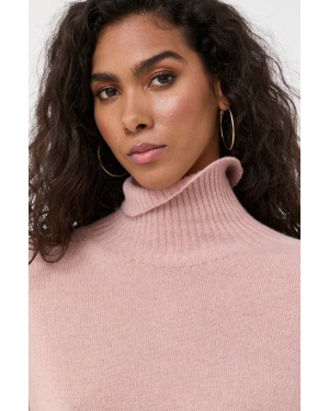 Twinset sweter kaszmirowy kolor różowy lekki z golfem