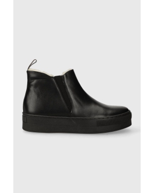 Charles Footwear sztyblety skórzane Nessa damskie kolor czarny na platformie Nessa.Mini.Boots.Black