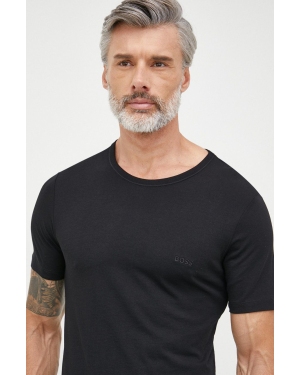 BOSS t-shirt bawełniany (3-pack) kolor czarny gładki