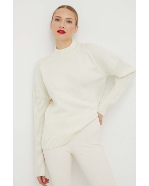 BOSS sweter wełniany damski kolor biały