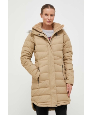 Columbia kurtka puchowa damska kolor beżowy zimowa
