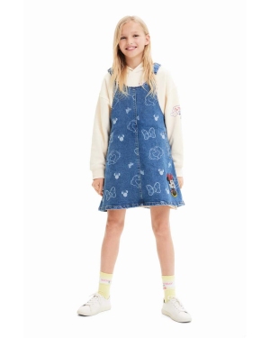 Desigual sukienka jeansowa dziecięca x Disney kolor niebieski mini rozkloszowana