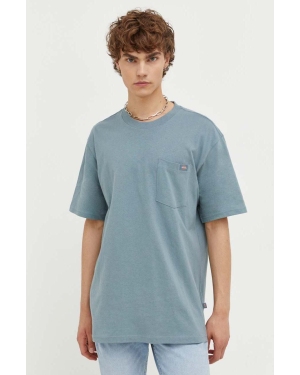 Dickies t-shirt bawełniany kolor niebieski gładki