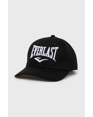 Everlast czapka bawełniana kolor czarny z aplikacją