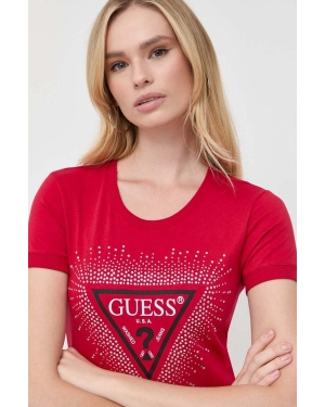 Guess t-shirt damski kolor czerwony