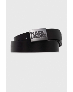 Karl Lagerfeld pasek skórzany męski kolor czarny