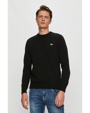 Lacoste sweter bawełniany kolor czarny lekki