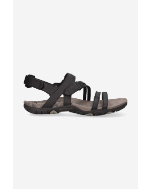 Merrell sandały skórzane damskie kolor czarny