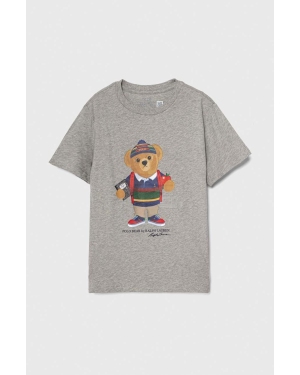 Polo Ralph Lauren t-shirt bawełniany dziecięcy kolor szary z nadrukiem