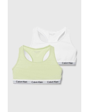 Calvin Klein Underwear biustonosz sportowy dziecięcy 2-pack kolor zielony