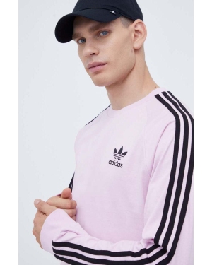 adidas Originals longsleeve bawełniany kolor różowy z aplikacją