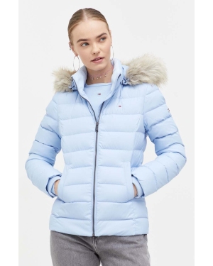 Tommy Jeans kurtka puchowa damska kolor niebieski zimowa