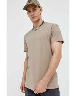 Abercrombie & Fitch t-shirt bawełniany kolor beżowy gładki